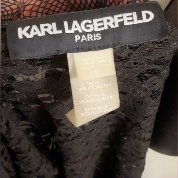 Karl Lagerfeld Black Floral Lace Wrap - Picture 2 of 3
